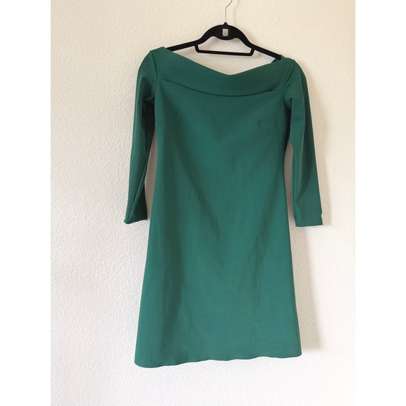 Chiara Boni La Petite Robe Dresses & Skirts - Chiara Boni La Petite Robe Green Off Shoulder Long Sleeve A-Line Dress Size 40/S